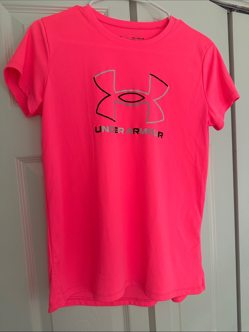 Girls Under Armour Bright Neon Pink Short Sleeve Performance Tee